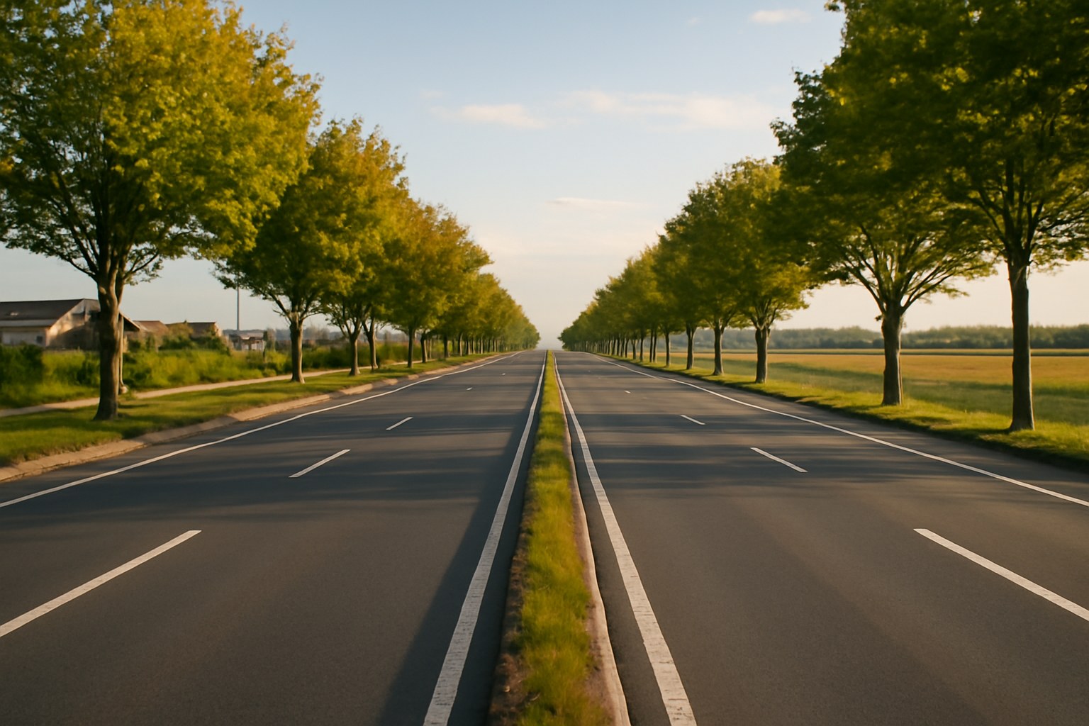 郊外の幹線道路（AIで作成したイメージ）